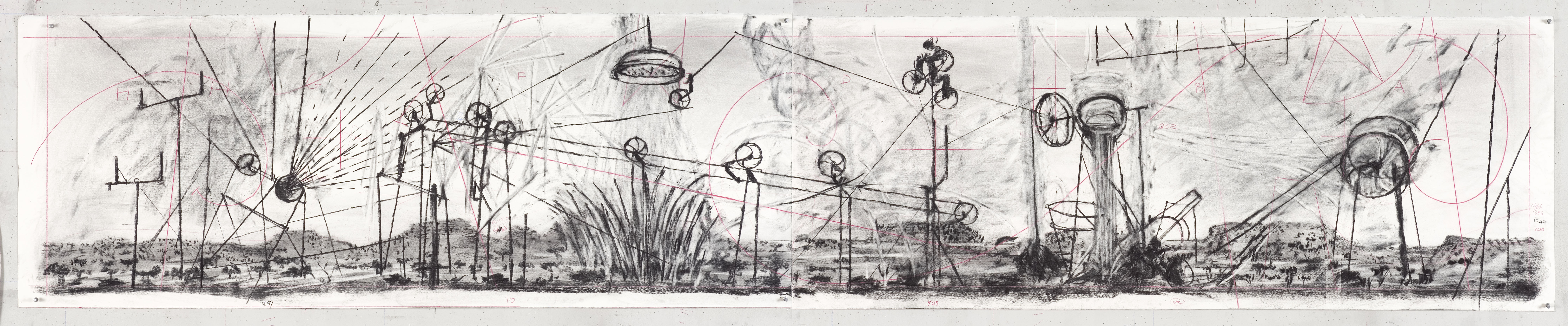 Drawing for Black Box/Chambre Noire (Landscape with Pulleys)